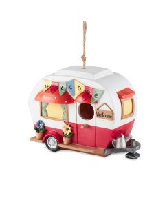 RED AND WHITE CAMPER BIRDHOUSE